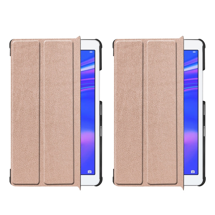 Custer Texture Colored Drawing Horizontal Flip PU Leather Case for Huawei MediaPad M5 Lite 8.0, with Three-folding Holder