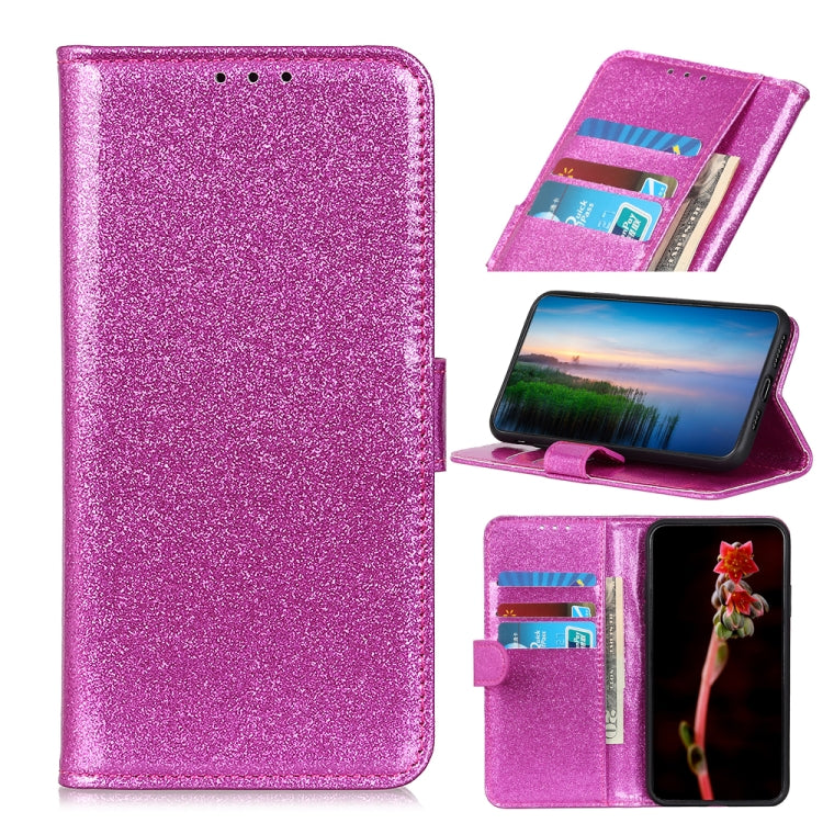 Glitter Powder Waterproof Horizontal Flip Leather Case with Card Slots & Holder for Vodafond Smart V10