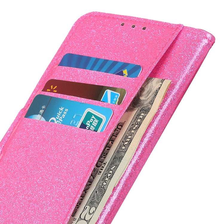 Glitter Powder Waterproof Horizontal Flip Leather Case with Card Slots & Holder for Huawei Honor 20 Lite