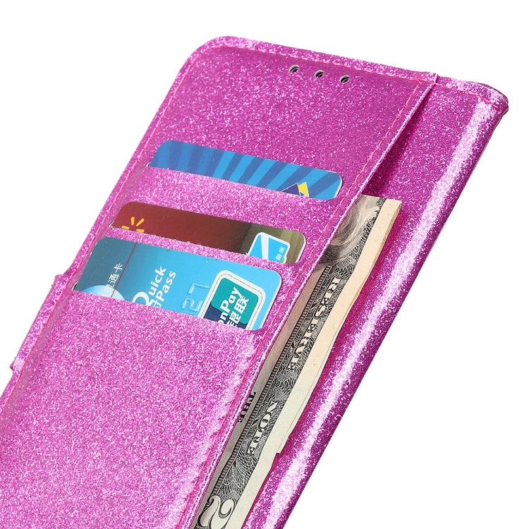 Glitter Powder Waterproof Horizontal Flip Leather Case with Card Slots & Holder for Huawei Honor 20 Lite