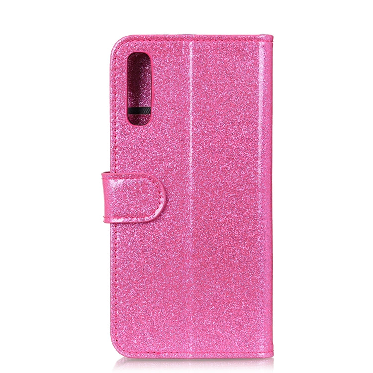 Glitter Powder Waterproof Horizontal Flip Leather Case with Card Slots & Holder for Galaxy A50