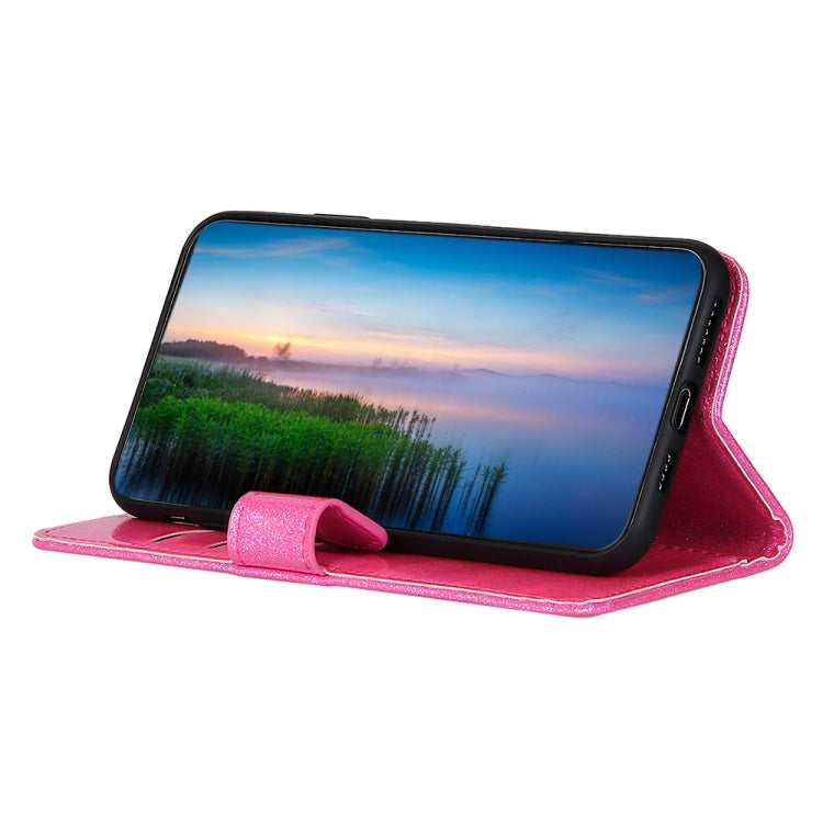 Glitter Powder Waterproof Horizontal Flip Leather Case with Card Slots & Holder for OnePlus 7