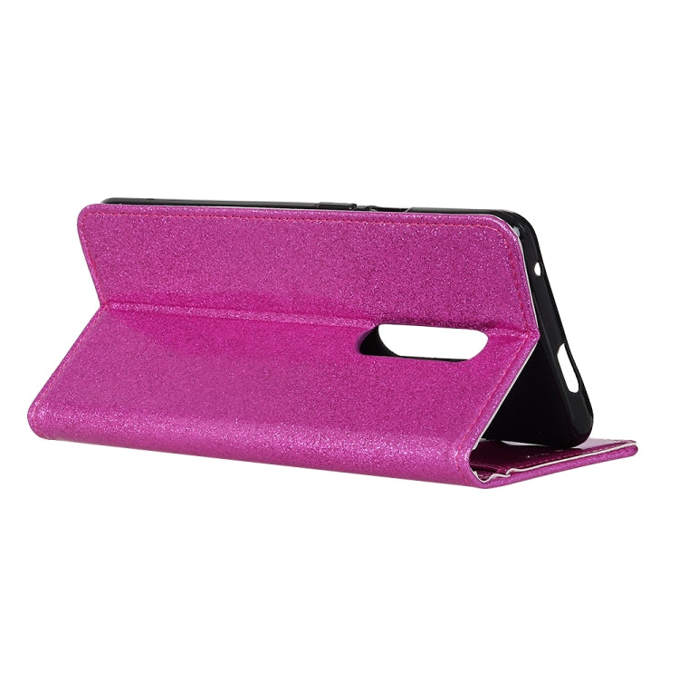 Glitter Powder Waterproof Horizontal Flip Leather Case with Card Slots & Holder for OnePlus 7