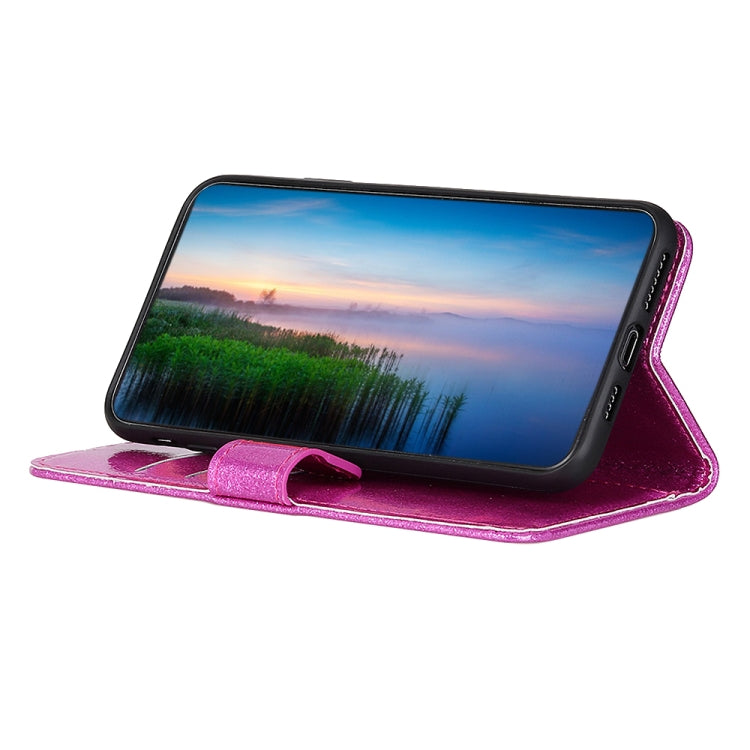 Glitter Powder Waterproof Horizontal Flip Leather Case with Card Slots & Holder for OnePlus 7