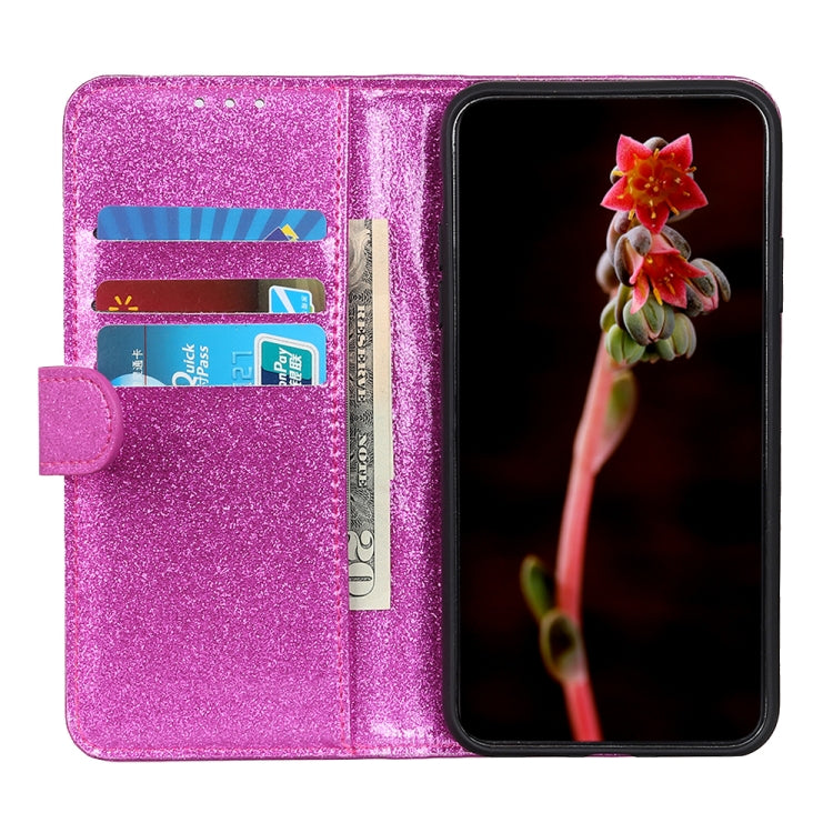 Glitter Powder Waterproof Horizontal Flip Leather Case with Card Slots & Holder for OnePlus 7