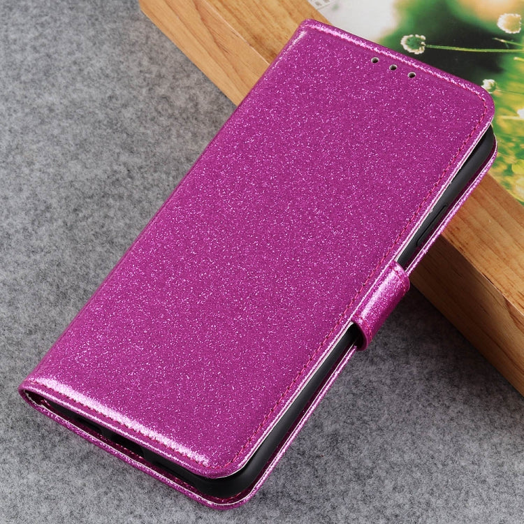 Glitter Powder Waterproof Horizontal Flip Leather Case with Card Slots & Holder for OnePlus 7