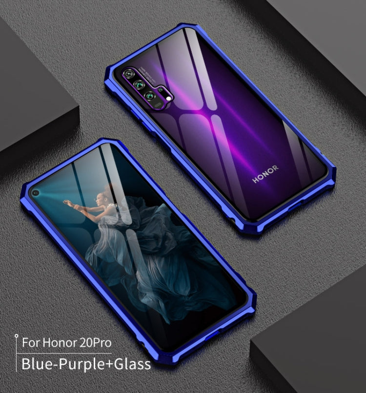 Buckle Series Metal Frame + Tempered Glass Protective Case for Huawei Honor 20