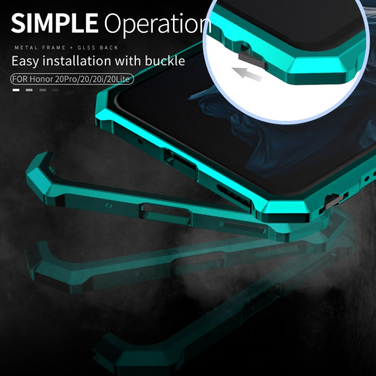 Buckle Series Metal Frame + Tempered Glass Protective Case for Huawei Honor 20