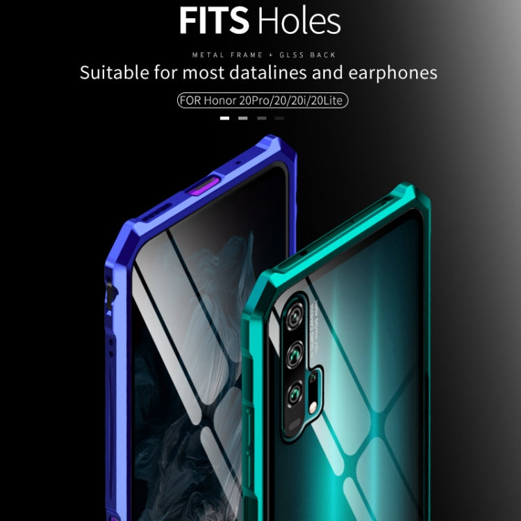 Buckle Series Metal Frame + Tempered Glass Protective Case for Huawei Honor 20