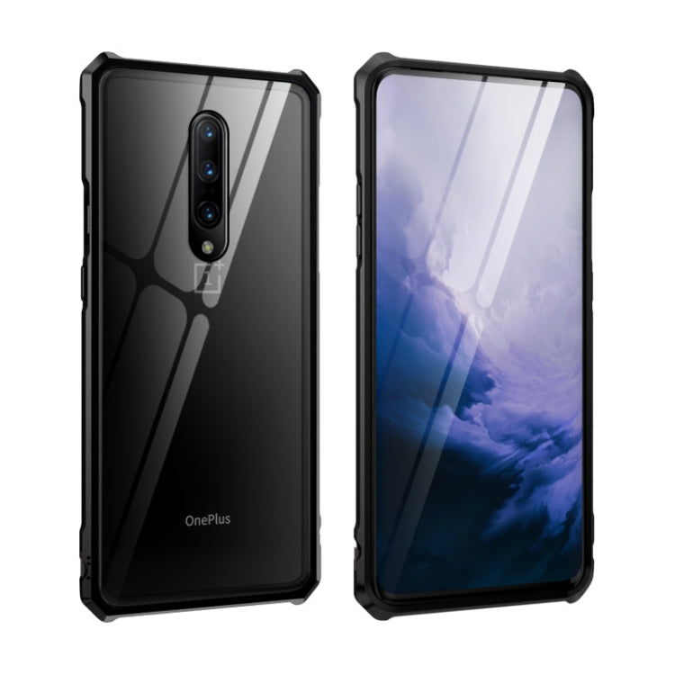 Buckle Series Metal Frame + Tempered Glass Protective Case for OnePlus 7 Pro