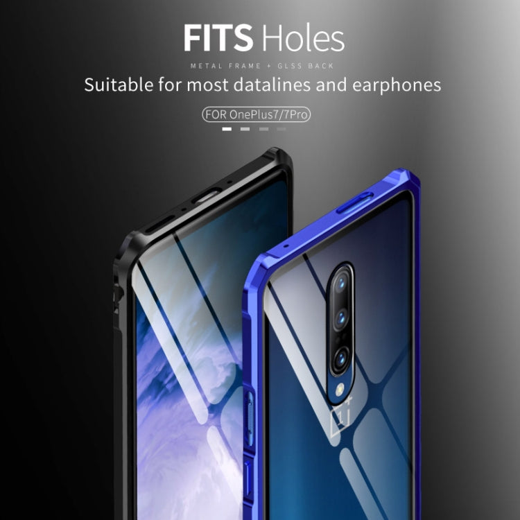 Buckle Series Metal Frame + Tempered Glass Protective Case for OnePlus 7 Pro