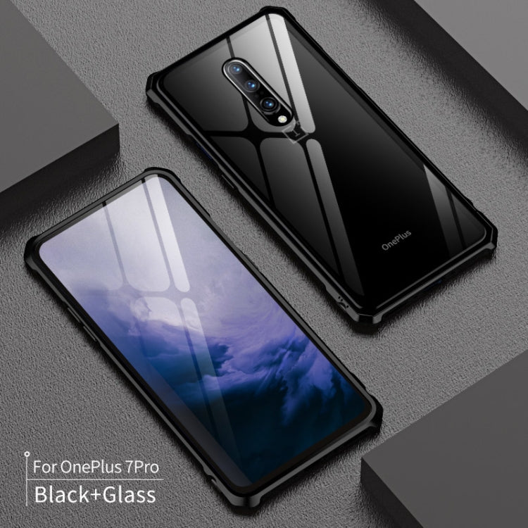 Buckle Series Metal Frame + Tempered Glass Protective Case for OnePlus 7 Pro