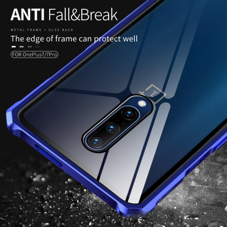 Buckle Series Metal Frame + Tempered Glass Protective Case for OnePlus 7 Pro