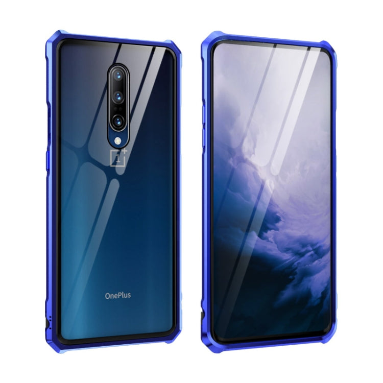 Buckle Series Metal Frame + Tempered Glass Protective Case for OnePlus 7 Pro