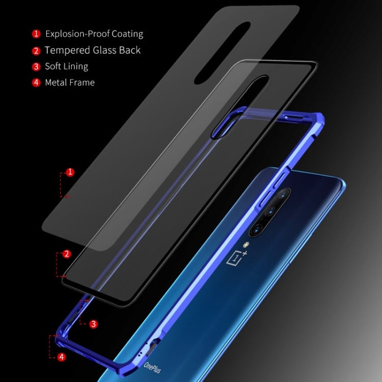 Buckle Series Metal Frame + Tempered Glass Protective Case for OnePlus 7 Pro