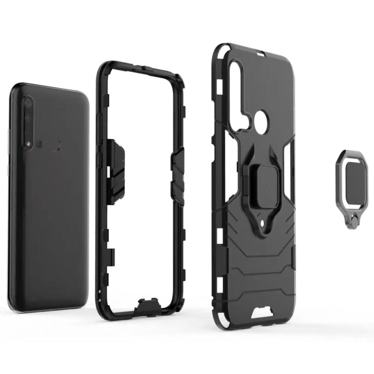 PC + TPU Shockproof Protective Case for Huawei P20 Lite 2019 / nova 5i, with Magnetic Ring Holder