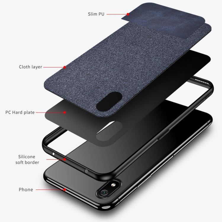 Shockproof Splicing PU + Cloth Protective Case for Xiaomi Redmi 7A