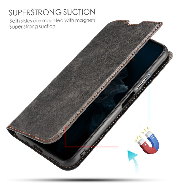 Retro Simple Ultra-thin Magnetic Horizontal Flip Leather Case for Huawei Honor 20 Pro, with Holder & Card Slots & Lanyard