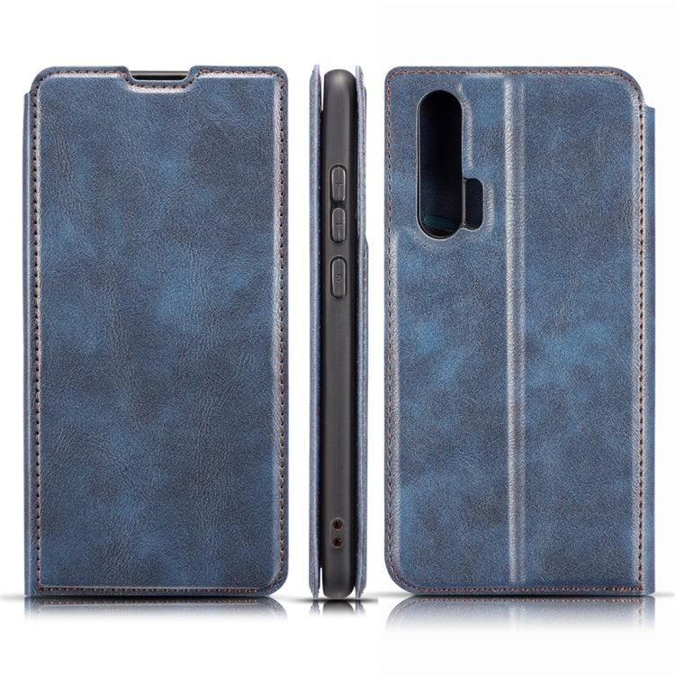 Retro Simple Ultra-thin Magnetic Horizontal Flip Leather Case for Huawei Honor 20 Pro, with Holder & Card Slots & Lanyard