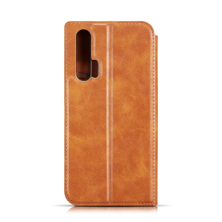 Retro Simple Ultra-thin Magnetic Horizontal Flip Leather Case for Huawei Honor 20 Pro, with Holder & Card Slots & Lanyard