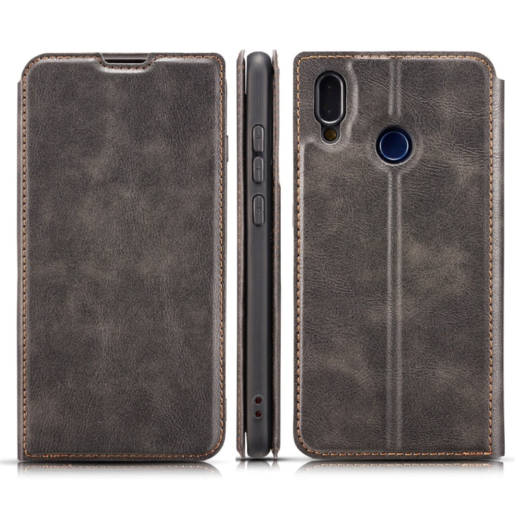 Retro Simple Ultra-thin Magnetic Horizontal Flip Leather Case with Holder & Card Slots & Lanyard for Galaxy A20e