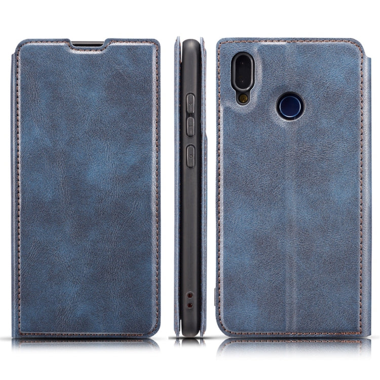 Retro Simple Ultra-thin Magnetic Horizontal Flip Leather Case with Holder & Card Slots & Lanyard for Galaxy A20e