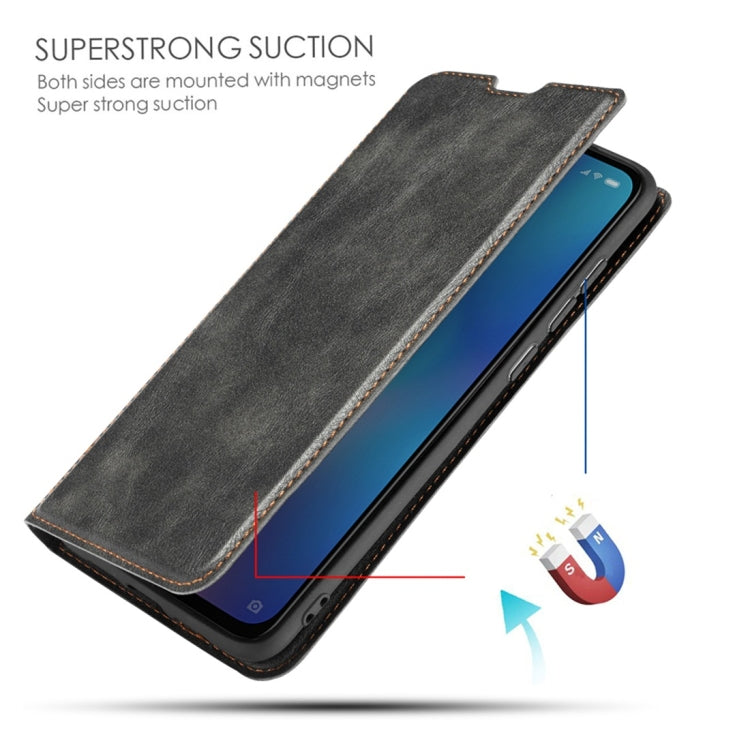 Retro Simple Ultra-thin Magnetic Horizontal Flip Leather Case with Holder & Card Slots & Lanyard for Galaxy M30 / A40S