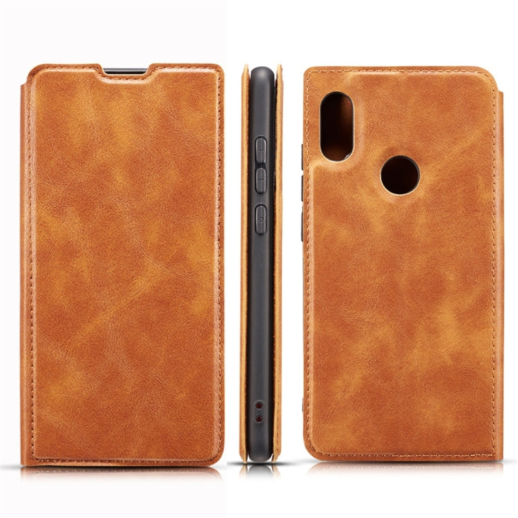 Retro Simple Ultra-thin Magnetic Horizontal Flip Leather Case with Holder & Card Slots & Lanyard for Galaxy M30 / A40S