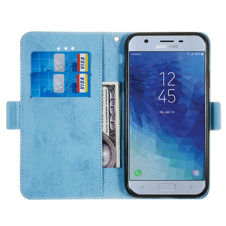 Multifunctional Horizontal Flip Retro Leather Case with Card Slot & Holder for Galaxy J7 2018