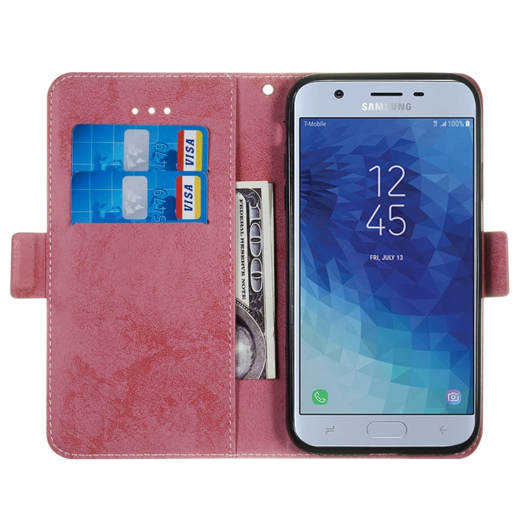 Multifunctional Horizontal Flip Retro Leather Case with Card Slot & Holder for Galaxy J7 2018