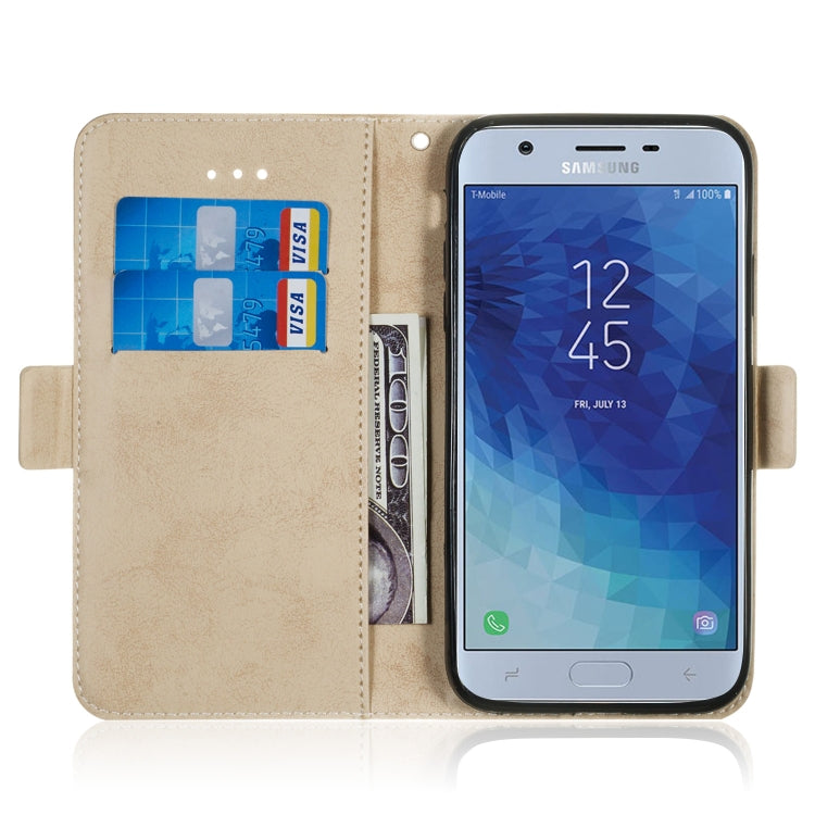 Multifunctional Horizontal Flip Retro Leather Case with Card Slot & Holder for Galaxy J7 2018