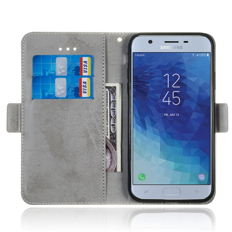 Multifunctional Horizontal Flip Retro Leather Case with Card Slot & Holder for Galaxy J7 2018