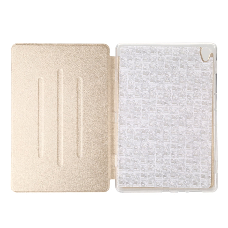 Silk Texture Horizontal Flip Leather Case with Three-Folding Holder for Huawei M6 10.7