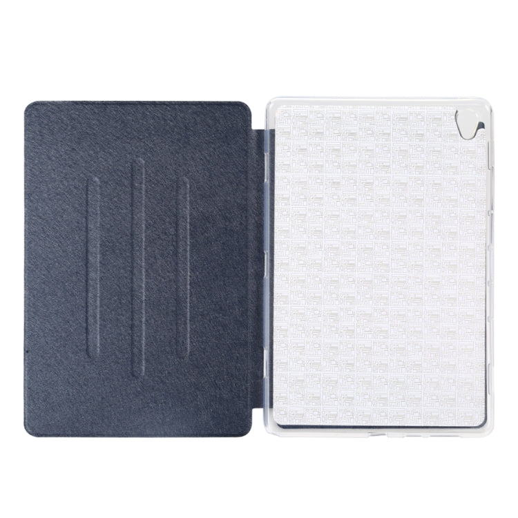 Silk Texture Horizontal Flip Leather Case with Three-Folding Holder for Huawei M6 10.7