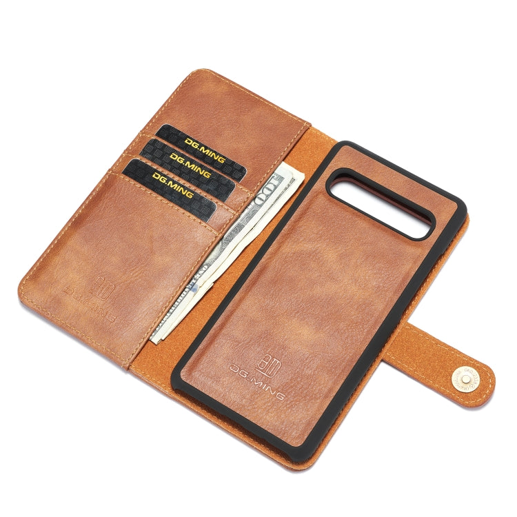 DG.MING Crazy Horse Texture Flip Detachable Magnetic Leather Case with Holder & Card Slots & Wallet for Galaxy S10 5G