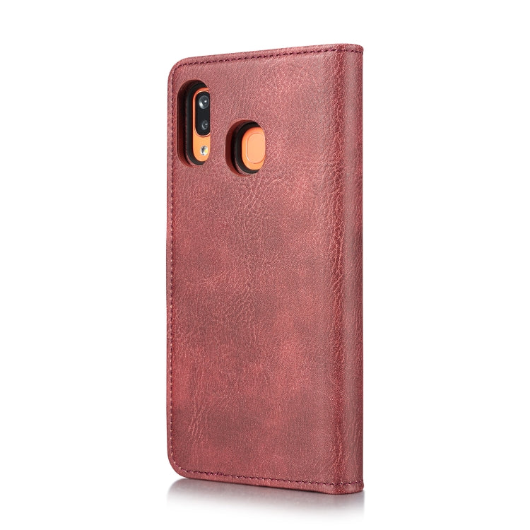 For Galaxy A20 & A30 & M10s DG.MING Crazy Horse Texture Flip Detachable Magnetic Leather Case with Holder & Card Slots & Wallet