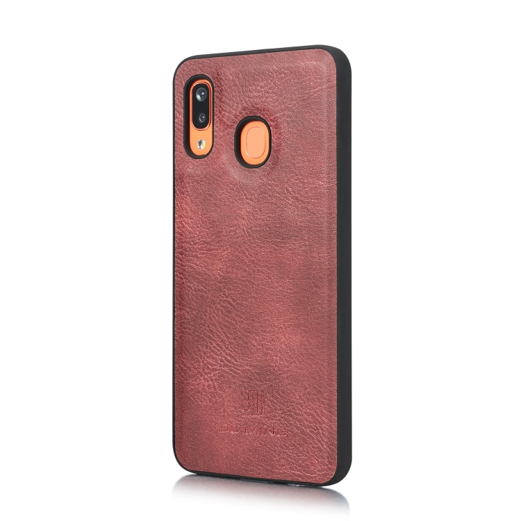 For Galaxy A20 & A30 & M10s DG.MING Crazy Horse Texture Flip Detachable Magnetic Leather Case with Holder & Card Slots & Wallet