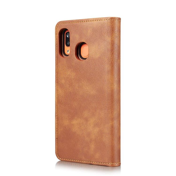 For Galaxy A20 & A30 & M10s DG.MING Crazy Horse Texture Flip Detachable Magnetic Leather Case with Holder & Card Slots & Wallet