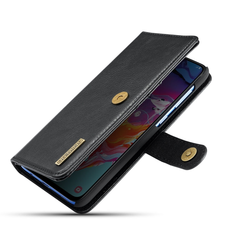 DG.MING Crazy Horse Texture Flip Detachable Magnetic Leather Case with Holder & Card Slots & Wallet for Galaxy A70