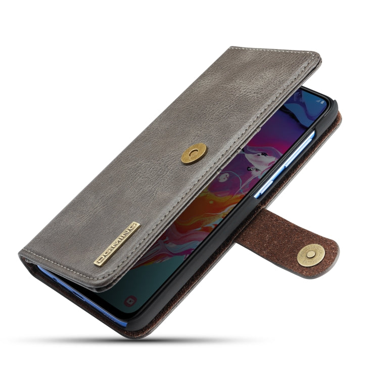 DG.MING Crazy Horse Texture Flip Detachable Magnetic Leather Case with Holder & Card Slots & Wallet for Galaxy A70