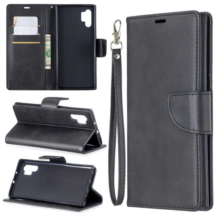 Retro Lambskin Texture Pure Color Horizontal Flip PU Leather Case with Holder & Card Slots & Wallet & Lanyard for Galaxy Note10+