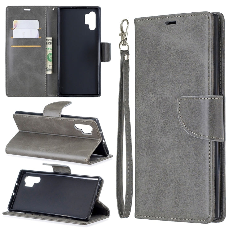 Retro Lambskin Texture Pure Color Horizontal Flip PU Leather Case with Holder & Card Slots & Wallet & Lanyard for Galaxy Note10+