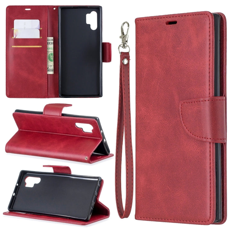 Retro Lambskin Texture Pure Color Horizontal Flip PU Leather Case with Holder & Card Slots & Wallet & Lanyard for Galaxy Note10+