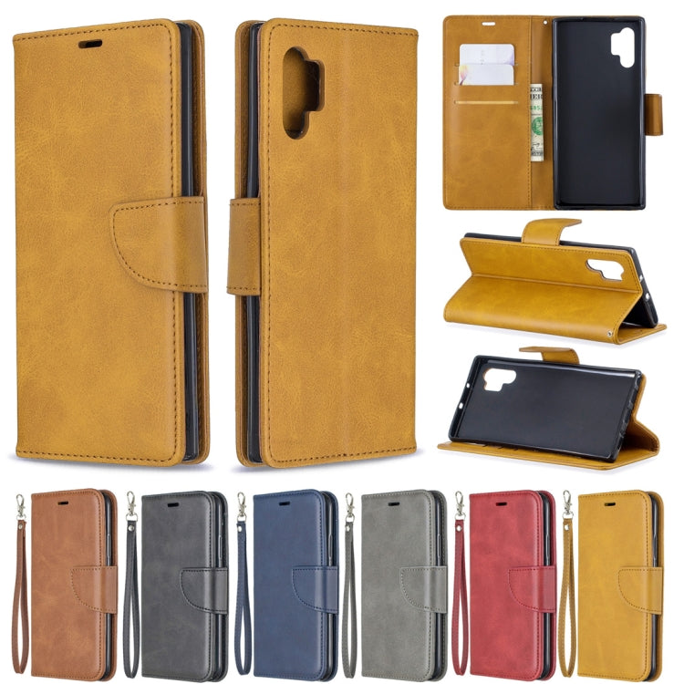 Retro Lambskin Texture Pure Color Horizontal Flip PU Leather Case with Holder & Card Slots & Wallet & Lanyard for Galaxy Note10+