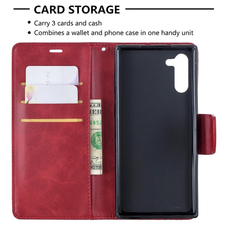 Retro Lambskin Texture Pure Color Horizontal Flip PU Leather Case with Holder & Card Slots & Wallet & Lanyard for Galaxy Note10