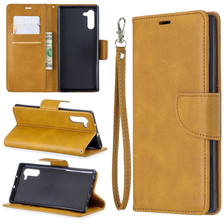 Retro Lambskin Texture Pure Color Horizontal Flip PU Leather Case with Holder & Card Slots & Wallet & Lanyard for Galaxy Note10