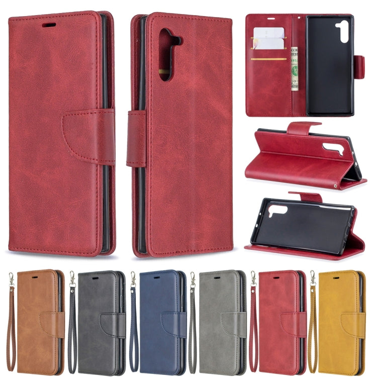 Retro Lambskin Texture Pure Color Horizontal Flip PU Leather Case with Holder & Card Slots & Wallet & Lanyard for Galaxy Note10