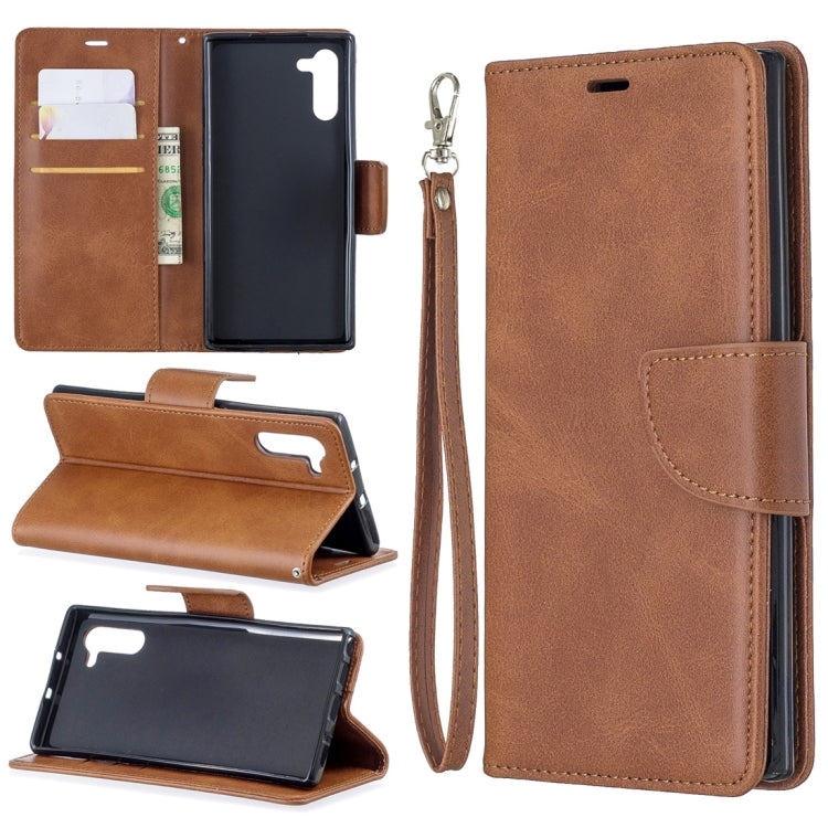 Retro Lambskin Texture Pure Color Horizontal Flip PU Leather Case with Holder & Card Slots & Wallet & Lanyard for Galaxy Note10