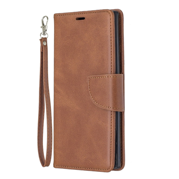 Retro Lambskin Texture Pure Color Horizontal Flip PU Leather Case with Holder & Card Slots & Wallet & Lanyard for Galaxy Note10