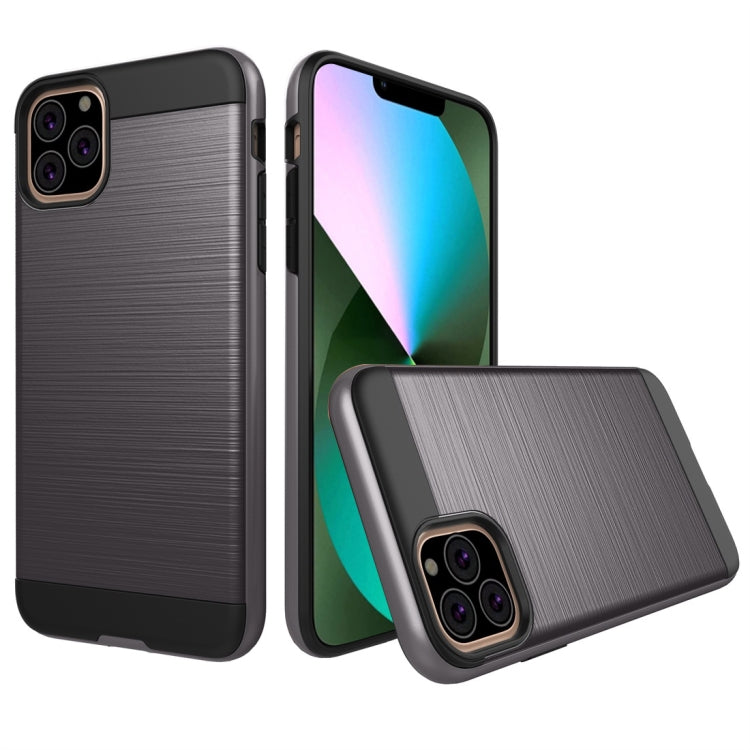 For iPhone 11 Pro Max Brushed Texture Shockproof Rugged Armor Protective Case